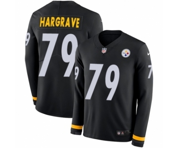 Men's Nike Pittsburgh Steelers #79 Javon Hargrave Limited Black Therma Long Sleeve NFL Jersey