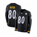 Men's Nike Pittsburgh Steelers #80 Jack Butler Limited Black Therma Long Sleeve NFL Jersey