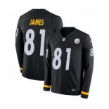 Men's Nike Pittsburgh Steelers #81 Jesse James Limited Black Therma Long Sleeve NFL Jersey