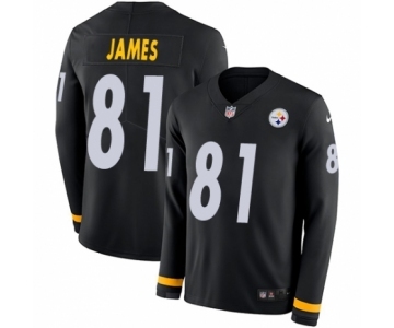 Men's Nike Pittsburgh Steelers #81 Jesse James Limited Black Therma Long Sleeve NFL Jersey