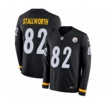 Men's Nike Pittsburgh Steelers #82 John Stallworth Limited Black Therma Long Sleeve NFL Jersey