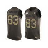 Men's Nike Pittsburgh Steelers #83 Cobi Hamilton Limited Green Salute to Service Tank Top NFL Jersey