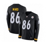 Men's Nike Pittsburgh Steelers #86 Hines Ward Limited Black Therma Long Sleeve NFL Jersey