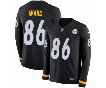 Men's Nike Pittsburgh Steelers #86 Hines Ward Limited Black Therma Long Sleeve NFL Jersey