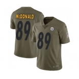 Men's Nike Pittsburgh Steelers #89 Vance McDonald Limited Olive 2017 Salute to Service NFL Jersey