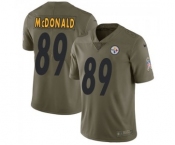 Men's Nike Pittsburgh Steelers #89 Vance McDonald Limited Olive 2017 Salute to Service NFL Jersey