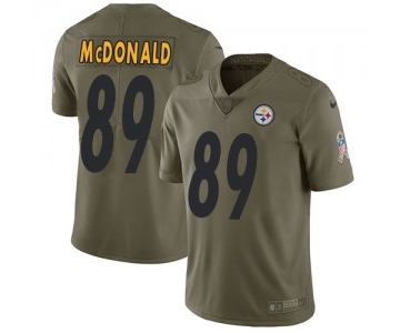 Men's Nike Pittsburgh Steelers #89 Vance McDonald Limited Olive 2017 Salute to Service NFL Jersey