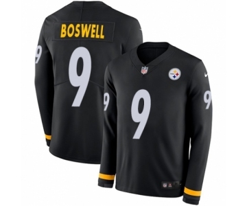 Men's Nike Pittsburgh Steelers #9 Chris Boswell Limited Black Therma Long Sleeve NFL Jersey