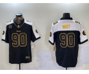 Men's Nike Pittsburgh Steelers #90 T. J. Watt Black Team Color Stitched NFL Vapor Untouchable Limited Jersey