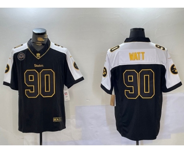 Men's Nike Pittsburgh Steelers #90 T. J. Watt Black Team Color Stitched NFL Vapor Untouchable Limited Jersey