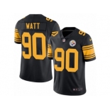 Men's Nike Pittsburgh Steelers #90 T. J. Watt Limited Black Rush NFL Jersey