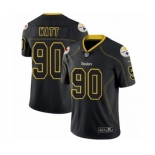 Men's Nike Pittsburgh Steelers #90 T. J. Watt Limited Lights Out Black Rush NFL Jersey