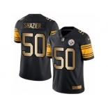 Men's Nike Steelers #50 Ryan Shazier Black Stitched NFL Limited Gold Rush Jersey