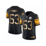 Men's Nike Steelers #53 Maurkice Pouncey Black Stitched NFL Limited Gold Rush Jersey