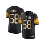 Men's Nike Steelers #58 Jack Lambert Black Stitched NFL Limited Gold Rush Jersey