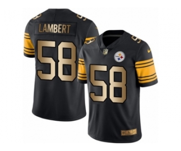 Men's Nike Steelers #58 Jack Lambert Black Stitched NFL Limited Gold Rush Jersey