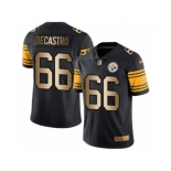 Men's Nike Steelers #66 David DeCastro Black Stitched NFL Limited Gold Rush Jersey