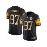 Men's Nike Steelers #97 Cameron Heyward Black Stitched NFL Limited Gold Rush Jersey