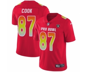 Men's Oakland Raiders #87 Jared Cook Limited Red AFC 2019 Pro Bowl Football Jersey