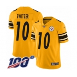 Men's Pittsburgh Steelers #10 Ryan Switzer Limited Gold Inverted Legend 100th Season Football Jersey