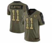 Men's Pittsburgh Steelers #11 Chase Claypool 2021 Olive Camo Salute To Service Limited Stitched Football Jersey