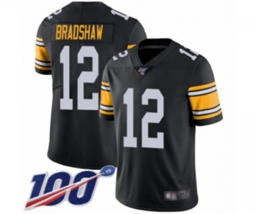 Men's Pittsburgh Steelers #12 Terry Bradshaw Black Alternate Vapor Untouchable Limited Player 100th Season Football Jersey