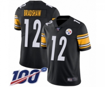 Men's Pittsburgh Steelers #12 Terry Bradshaw Black Team Color Vapor Untouchable Limited Player 100th Season Football Jersey