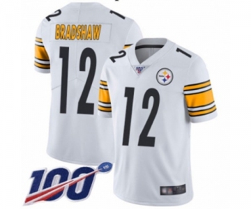 Men's Pittsburgh Steelers #12 Terry Bradshaw White Vapor Untouchable Limited Player 100th Season Football Jersey