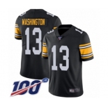 Men's Pittsburgh Steelers #13 James Washington Black Alternate Vapor Untouchable Limited Player 100th Season Football Jersey