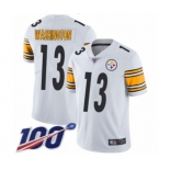 Men's Pittsburgh Steelers #13 James Washington White Vapor Untouchable Limited Player 100th Season Football Jersey