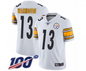 Men's Pittsburgh Steelers #13 James Washington White Vapor Untouchable Limited Player 100th Season Football Jersey