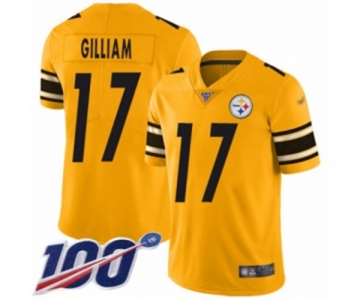 Men's Pittsburgh Steelers #17 Joe Gilliam Limited Gold Inverted Legend 100th Season Football Jersey