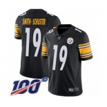 Men's Pittsburgh Steelers #19 JuJu Smith-Schuster Black Team Color Vapor Untouchable Limited Player 100th Season Football Jersey