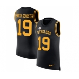 Men's Pittsburgh Steelers #19 JuJu Smith-Schuster Limited Black Rush Player Name & Number Tank Top Football Jersey