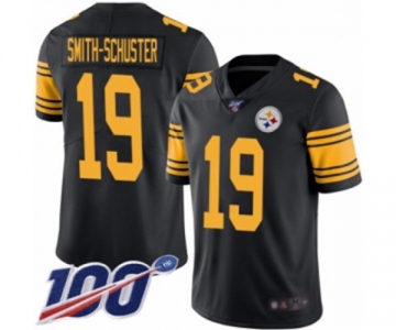 Men's Pittsburgh Steelers #19 JuJu Smith-Schuster Limited Black Rush Vapor Untouchable 100th Season Football Jersey