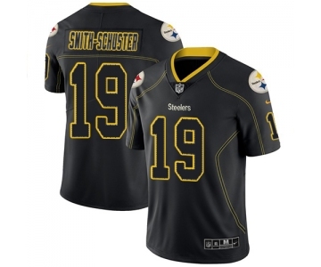 Men's Pittsburgh Steelers #19 JuJu Smith-Schuster Limited Lights Out Black Rush Football Jersey