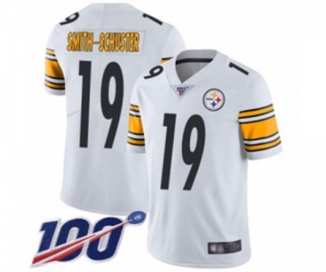 Men's Pittsburgh Steelers #19 JuJu Smith-Schuster White Vapor Untouchable Limited Player 100th Season Football Jersey