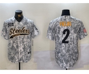 Men's Pittsburgh Steelers #2 Justin Fields 2024 Arctic Camo Salute To Service Stitched Baseball Jersey