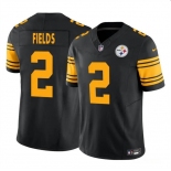 Men's Pittsburgh Steelers #2 Justin Fields Black 2024 F.U.S.E. Color Rush Limited Football Stitched Jersey