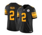 Men's Pittsburgh Steelers #2 Justin Fields Black 2024 F.U.S.E. Color Rush Limited Football Stitched Jersey