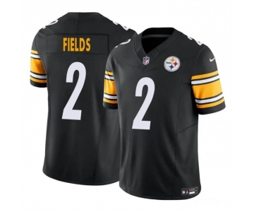 Men's Pittsburgh Steelers #2 Justin Fields Black F.U.S.E. Vapor Untouchable Limited Football Stitched Jersey