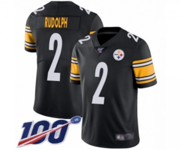 Men's Pittsburgh Steelers #2 Mason Rudolph Black Team Color Vapor Untouchable Limited Player 100th Season Football Jersey