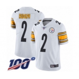 Men's Pittsburgh Steelers #2 Mason Rudolph White Vapor Untouchable Limited Player 100th Season Football Jersey