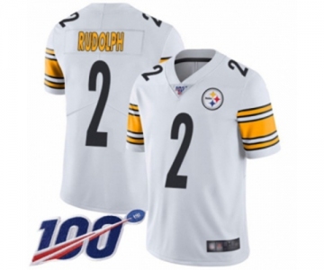 Men's Pittsburgh Steelers #2 Mason Rudolph White Vapor Untouchable Limited Player 100th Season Football Jersey