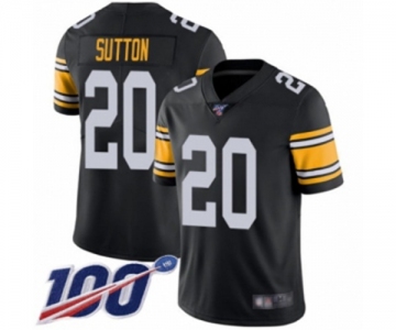 Men's Pittsburgh Steelers #20 Cameron Sutton Black Alternate Vapor Untouchable Limited Player 100th Season Football Jersey