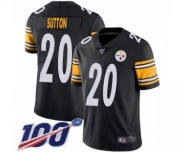 Men's Pittsburgh Steelers #20 Cameron Sutton Black Team Color Vapor Untouchable Limited Player 100th Season Football Jersey