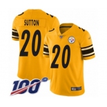 Men's Pittsburgh Steelers #20 Cameron Sutton Limited Gold Inverted Legend 100th Season Football Jersey