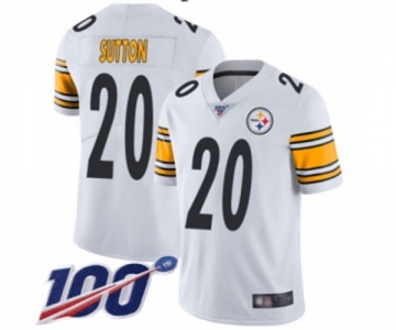 Men's Pittsburgh Steelers #20 Cameron Sutton White Vapor Untouchable Limited Player 100th Season Football Jersey