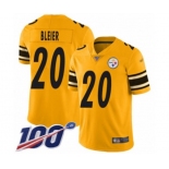 Men's Pittsburgh Steelers #20 Rocky Bleier Limited Gold Inverted Legend 100th Season Football Jersey