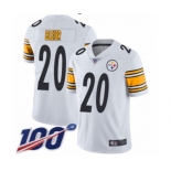 Men's Pittsburgh Steelers #20 Rocky Bleier White Vapor Untouchable Limited Player 100th Season Football Jersey